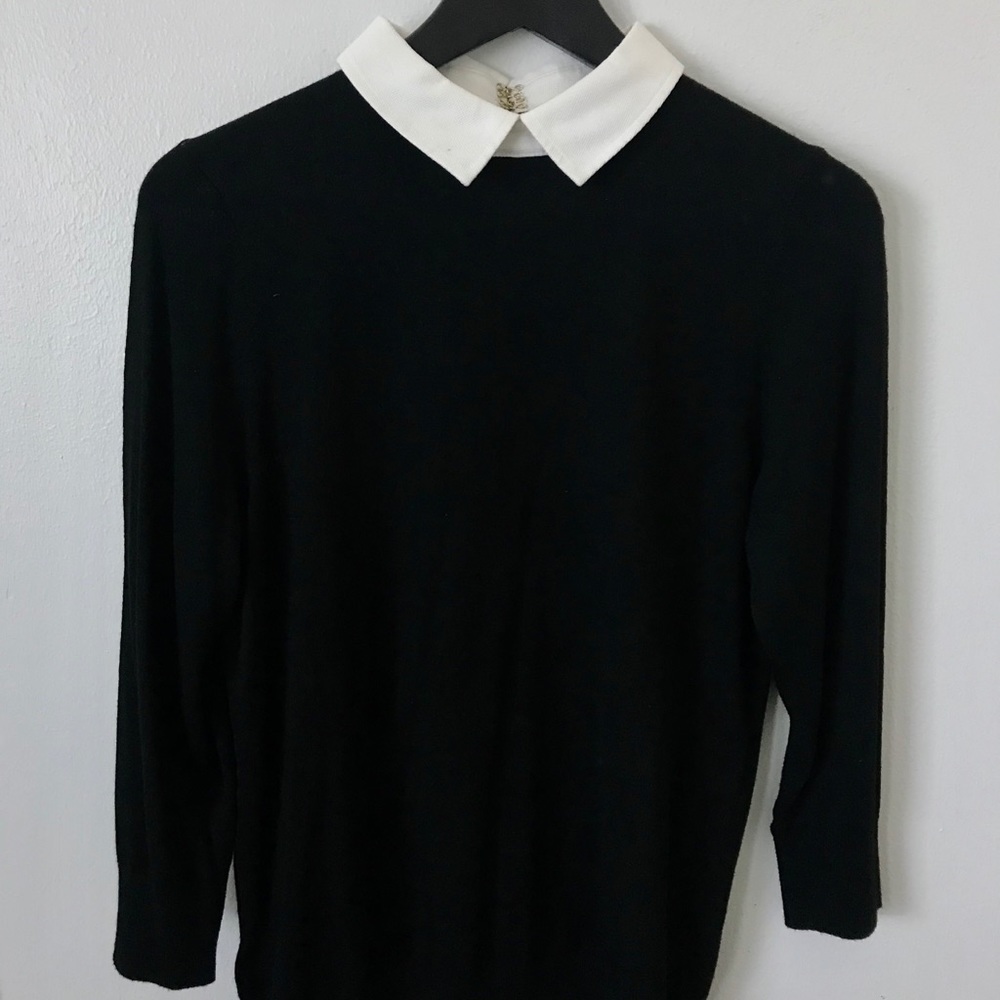 Ann Taylor White Collar Top - Brand New- Size M